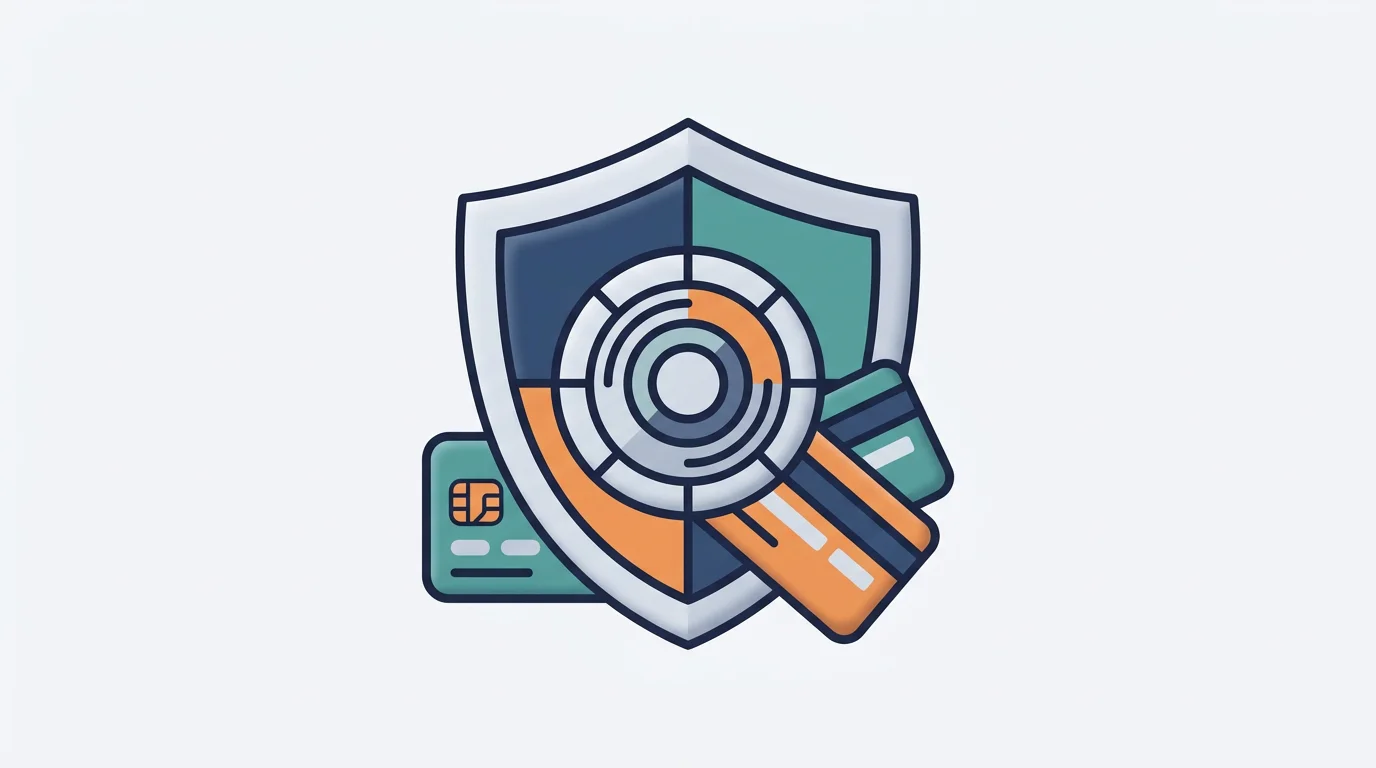 3D-illustration av säkra betalningsmetoder och identitetsverifiering